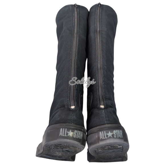 Converse 2011 CTAS XXHI Triple Black Monochrome Knee High Sneaker Boot Womens 10 - Picture 10 of 14